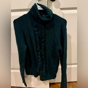 J. Crew Dark Green Turtleneck Sweater